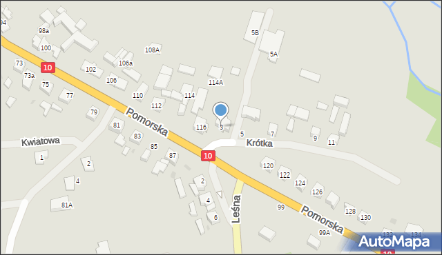 Suchań, Krótka, 3, mapa Suchań