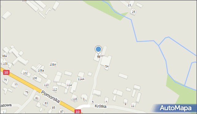 Suchań, Krótka, 5B, mapa Suchań