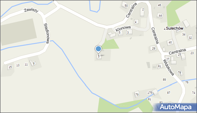 Sulechów, Krótka, 3, mapa Sulechów
