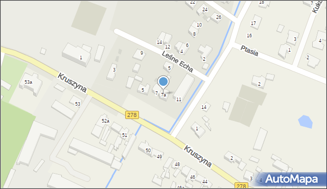 Sulechów, Kruszyna, 7a, mapa Sulechów