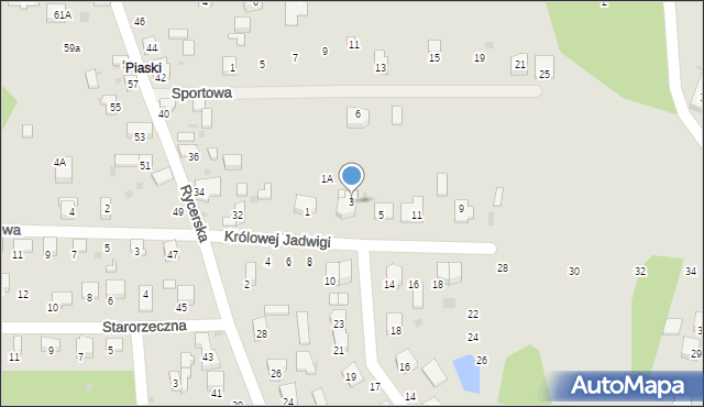 Sulejów, Królowej Jadwigi, 3, mapa Sulejów