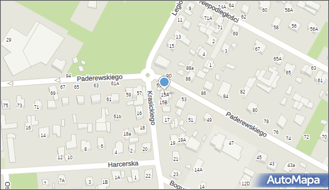 Sulejówek, Krasickiego Ignacego, bp., 15A, mapa Sulejówek