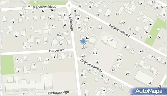 Sulejówek, Krasickiego Ignacego, bp., 21, mapa Sulejówek