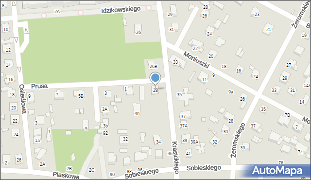 Sulejówek, Krasickiego Ignacego, bp., 28, mapa Sulejówek