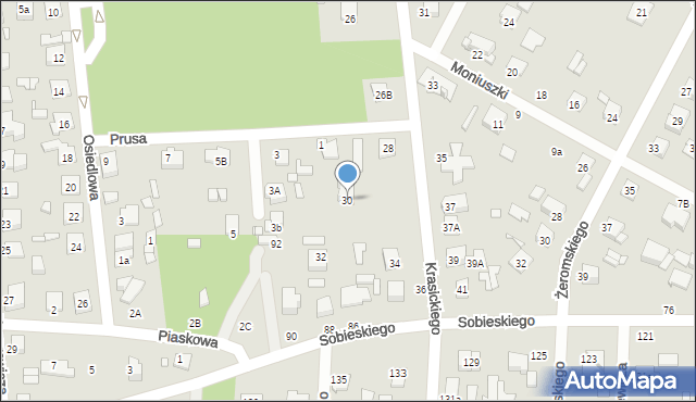 Sulejówek, Krasickiego Ignacego, bp., 30, mapa Sulejówek
