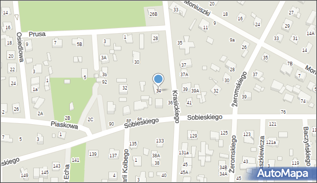 Sulejówek, Krasickiego Ignacego, bp., 34, mapa Sulejówek