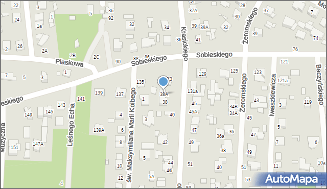 Sulejówek, Krasickiego Ignacego, bp., 38A, mapa Sulejówek