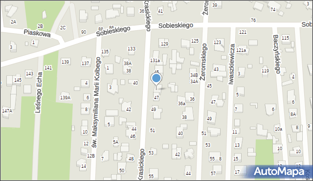 Sulejówek, Krasickiego Ignacego, bp., 47A, mapa Sulejówek