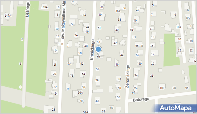 Sulejówek, Krasickiego Ignacego, bp., 55, mapa Sulejówek