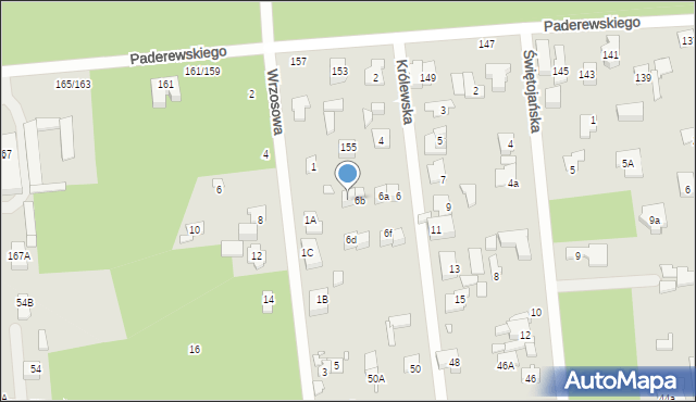 Sulejówek, Królewska, 6c, mapa Sulejówek