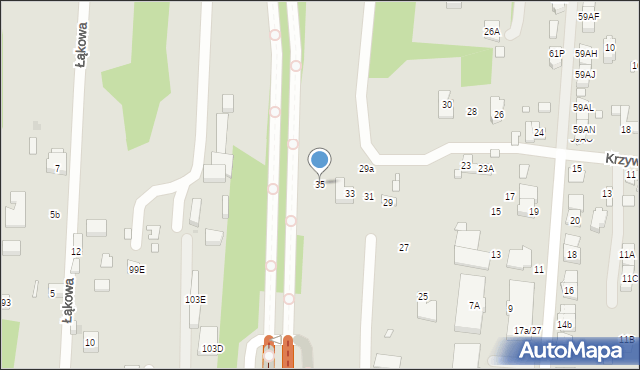 Sulejówek, Krzywa, 35, mapa Sulejówek