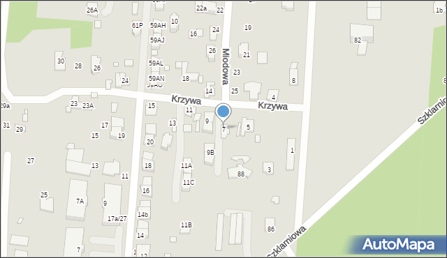Sulejówek, Krzywa, 7, mapa Sulejówek