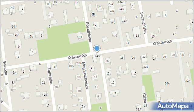 Sulejówek, Krakowska, 14A, mapa Sulejówek