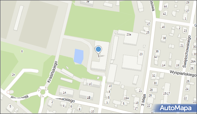 Sulejówek, Krasińskiego, 7, mapa Sulejówek