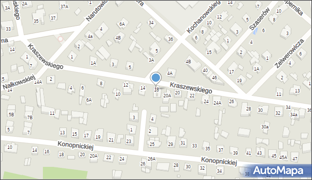 Sulejówek, Kraszewskiego, 18, mapa Sulejówek