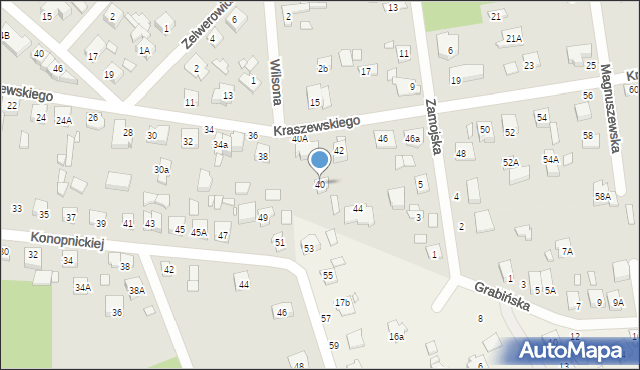 Sulejówek, Kraszewskiego, 40, mapa Sulejówek