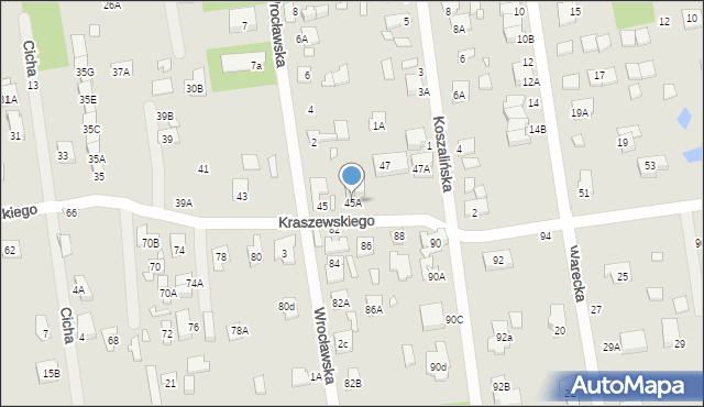 Sulejówek, Kraszewskiego, 45A, mapa Sulejówek