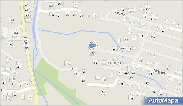 Sułkowice, Krzywa, 26, mapa Sułkowice