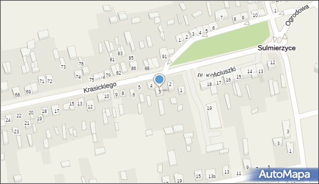 Sulmierzyce, Krasickiego, 3, mapa Sulmierzyce