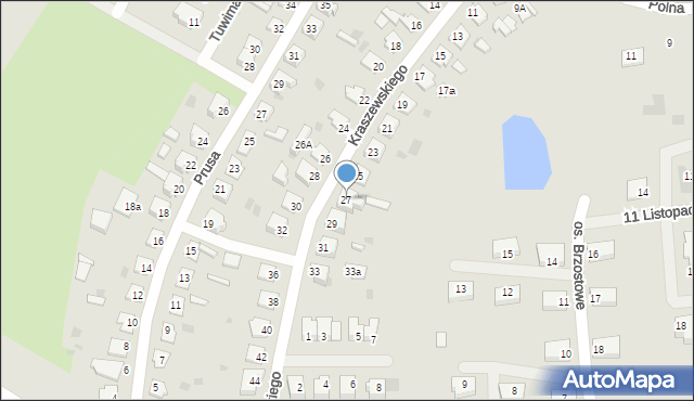Susz, Kraszewskiego Józefa Ignacego, 27, mapa Susz