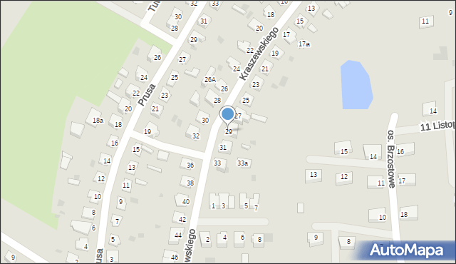 Susz, Kraszewskiego Józefa Ignacego, 29, mapa Susz