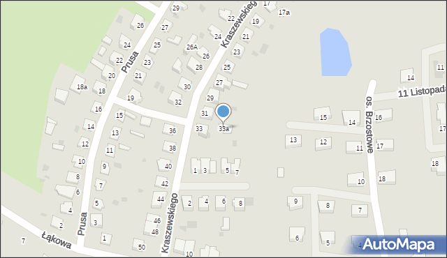 Susz, Kraszewskiego Józefa Ignacego, 33a, mapa Susz