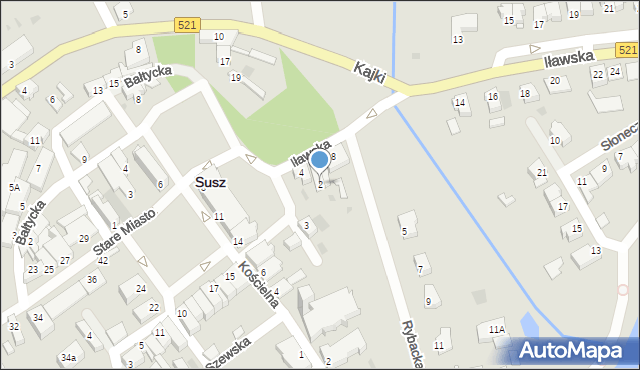 Susz, Krótka, 2, mapa Susz