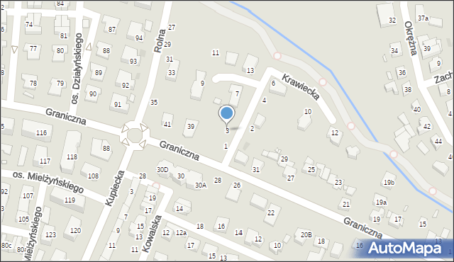 Swarzędz, Krawiecka, 3, mapa Swarzędz