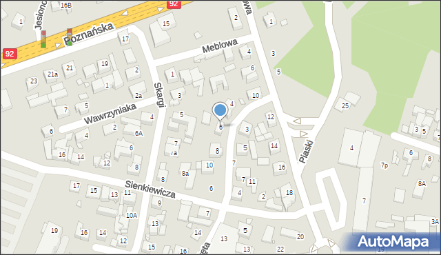 Swarzędz, Kręta, 6, mapa Swarzędz