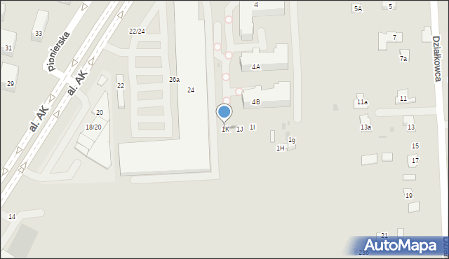 Świdnik, Krańcowa, 1K, mapa Świdnika