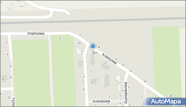 Świdnik, Krańcowa, 25, mapa Świdnika