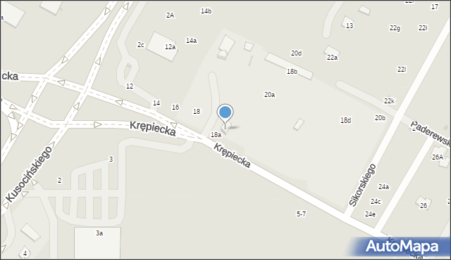 Świdnik, Krępiecka, 20, mapa Świdnika