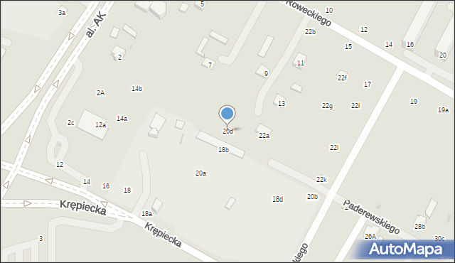 Świdnik, Krępiecka, 20d, mapa Świdnika