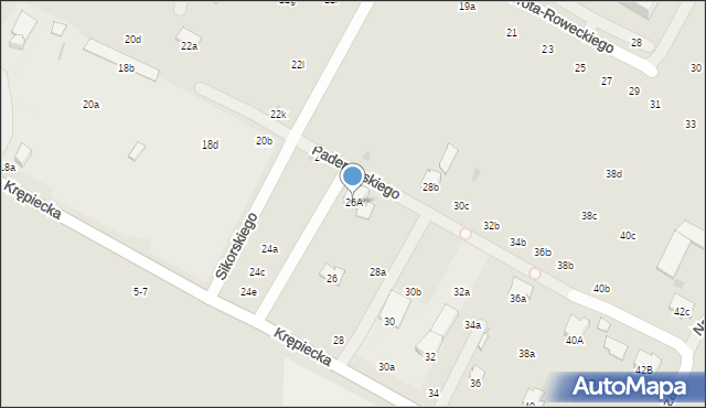 Świdnik, Krępiecka, 26A, mapa Świdnika