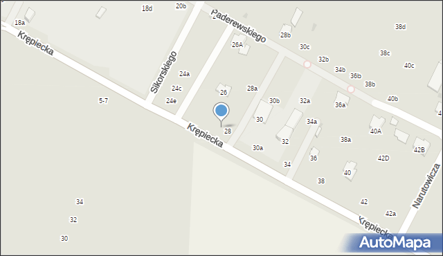 Świdnik, Krępiecka, 28c, mapa Świdnika