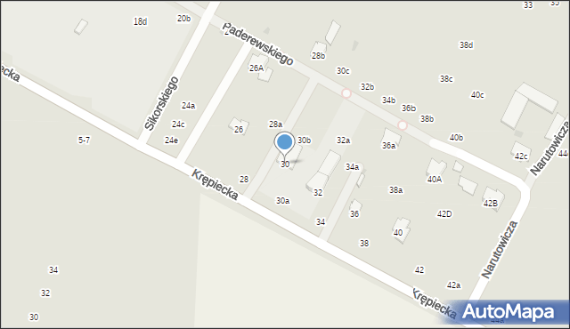 Świdnik, Krępiecka, 30, mapa Świdnika