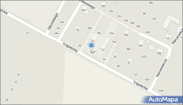 Świdnik, Krępiecka, 30a, mapa Świdnika