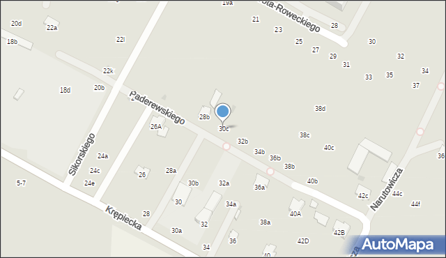 Świdnik, Krępiecka, 30c, mapa Świdnika