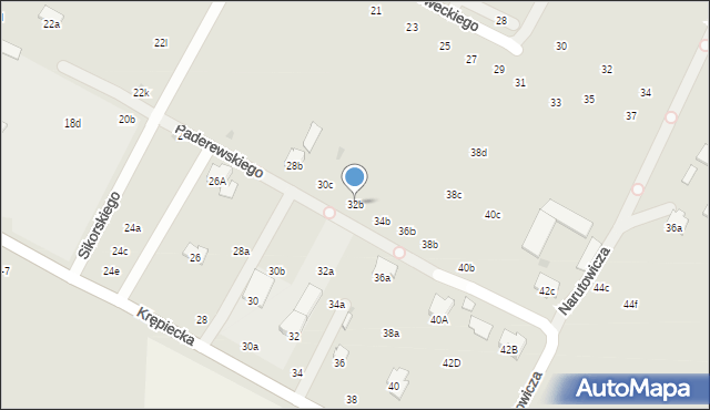 Świdnik, Krępiecka, 32b, mapa Świdnika