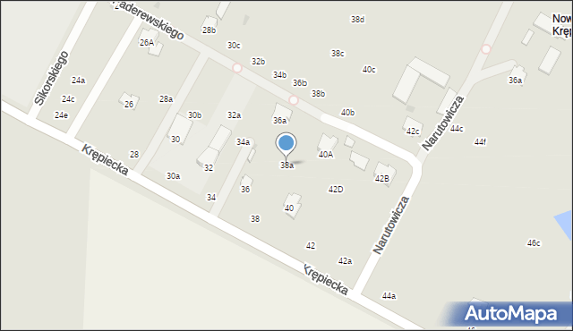 Świdnik, Krępiecka, 38a, mapa Świdnika