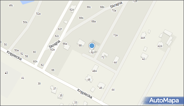 Świdnik, Krępiecka, 70, mapa Świdnika