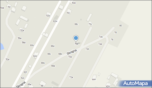 Świdnik, Krępiecka, 70b, mapa Świdnika