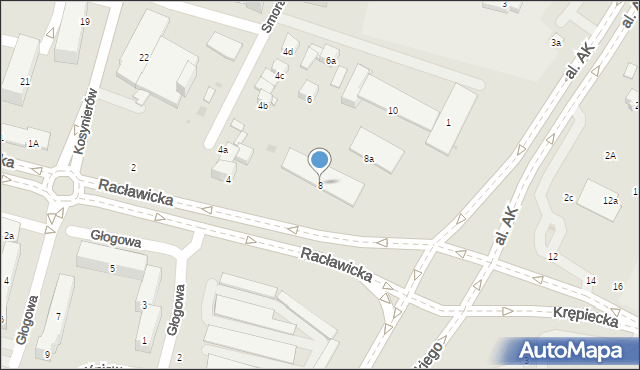 Świdnik, Krępiecka, 8, mapa Świdnika