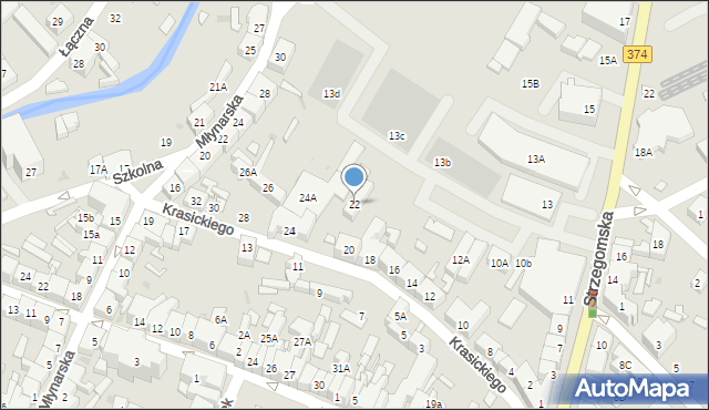 Świebodzice, Krasickiego Ignacego, bp., 22, mapa Świebodzice