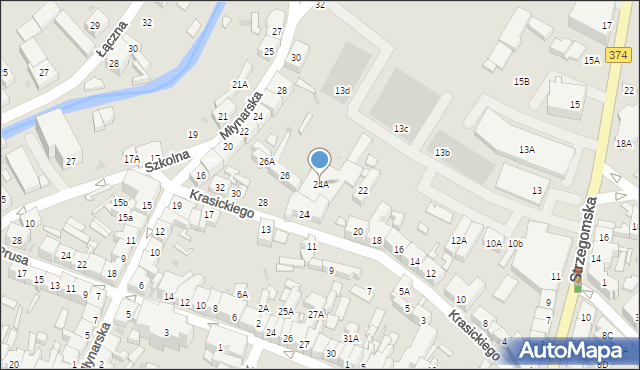 Świebodzice, Krasickiego Ignacego, bp., 24A, mapa Świebodzice