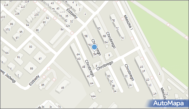 Świebodzice, Króla Bolesława Chrobrego, 5A, mapa Świebodzice