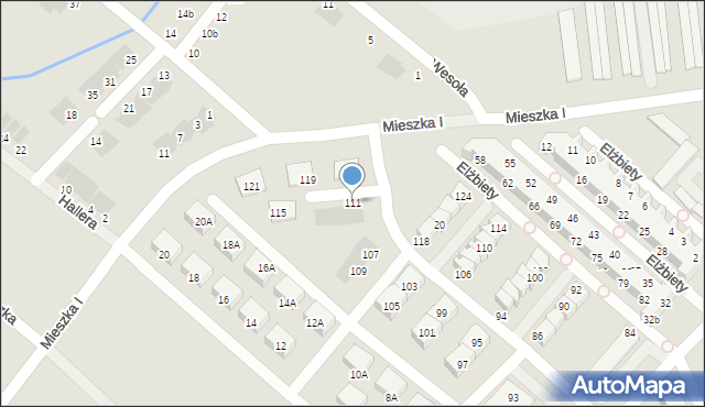 Świebodzice, Królowej Elżbiety, 111, mapa Świebodzice