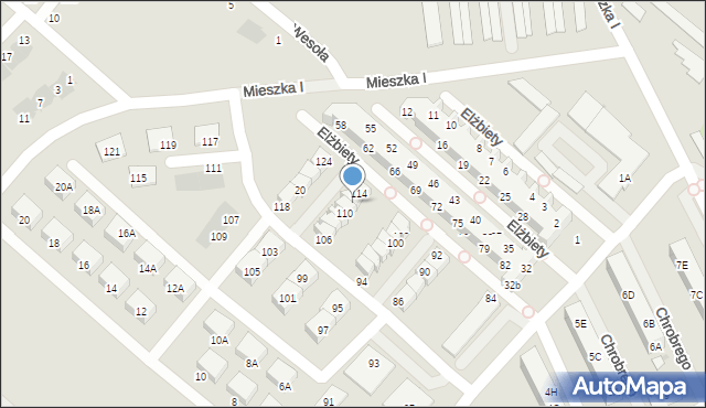 Świebodzice, Królowej Elżbiety, 112, mapa Świebodzice