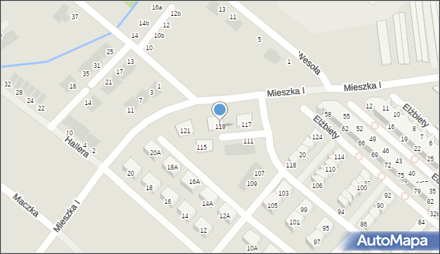 Świebodzice, Królowej Elżbiety, 119, mapa Świebodzice