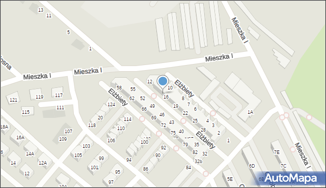 Świebodzice, Królowej Elżbiety, 15, mapa Świebodzice
